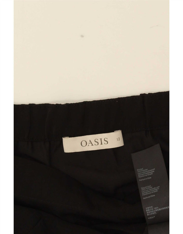 Oasis Womens 3/4 Sleeve Off Shoulder Top UK 12 Medium Black Polyester