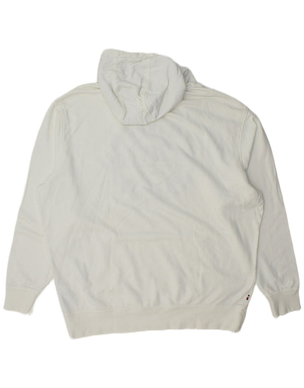 Tommy Hilfiger Mens Tall Graphic Loose Fit Hoodie Jumper 2XL White Cotton