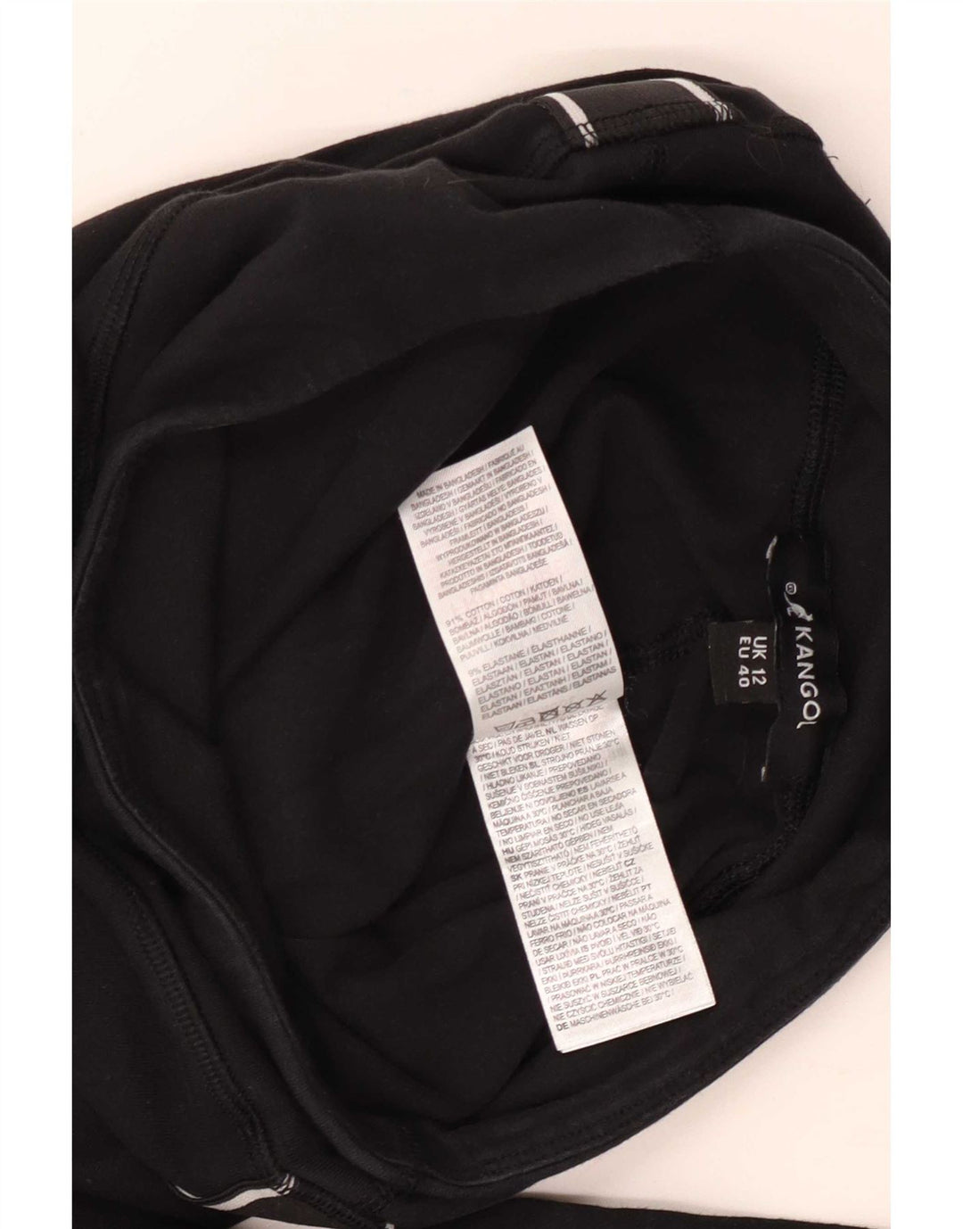 Kangol Womens Graphic Leggings UK 12 Medium Black Cotton