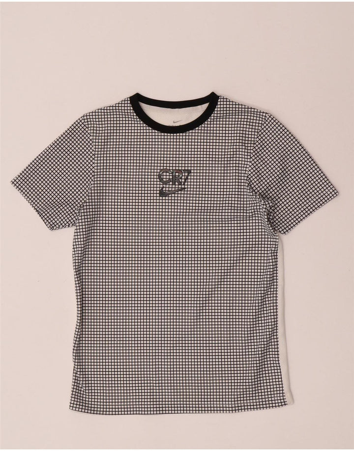 Nike Boys CR7 Graphic T-Shirt Top 12-13 Years Large White Check