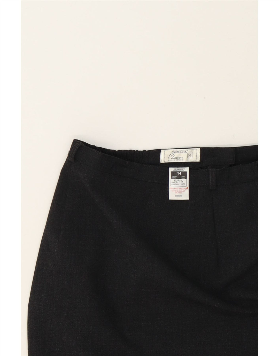 CLASSICS Womens High Waist Midi Skirt UK 14 Medium W26 Black Wool Vintage Classics and Second-Hand Classics from Messina Hembry 