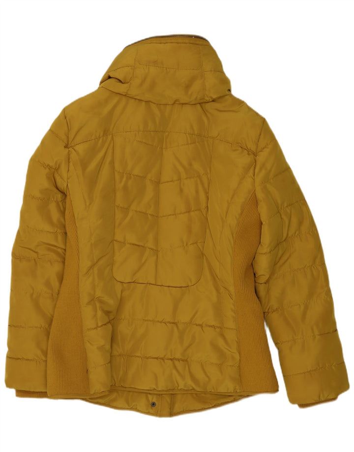 Laura Ashley Womens Hooded Padded Jacket UK 12 Medium Yellow Polyester