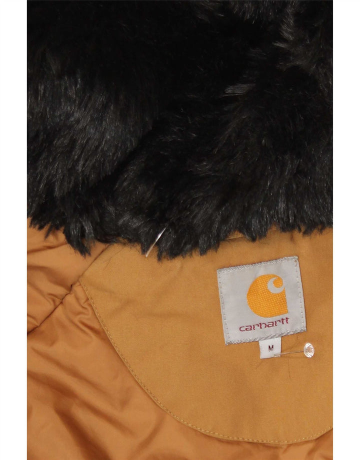 Carhartt Mens Hooded Parka Jacket UK 38 Medium Beige Colourblock Polyester