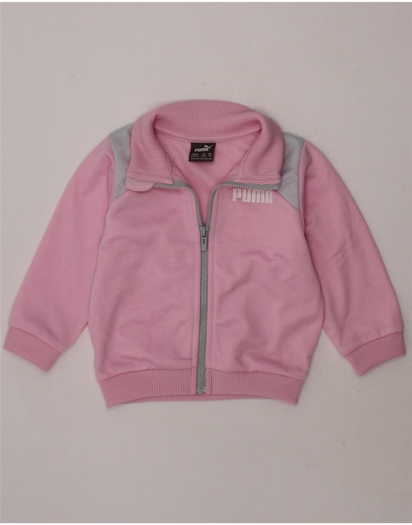 PUMA Baby Girls Graphic Tracksuit Top Jacket 6-9 Months Pink Colourblock Vintage Puma and Second-Hand Puma from Messina Hembry 