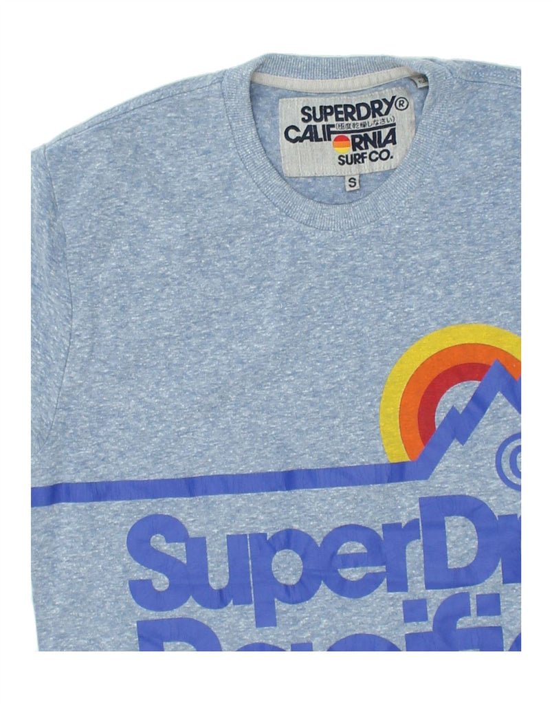 SUPERDRY Mens Graphic T-Shirt Top Small Blue Flecked Cotton | Vintage Superdry | Thrift | Second-Hand Superdry | Used Clothing | Messina Hembry 