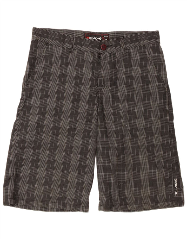 Billabong Boys Chino Shorts 15-16 Years W32 Grey Check Polyester