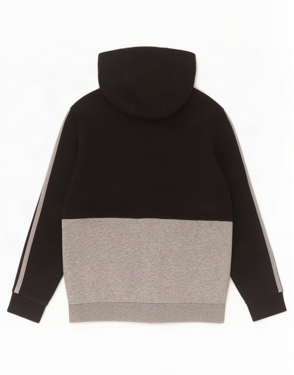Adidas Boys Zip Hoodie Sweater 9-10 Years Black Colourblock Cotton