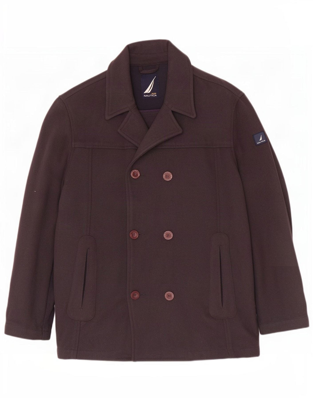 Nautica Mens Pea Coat UK 40 Large Navy Blue Polyamide