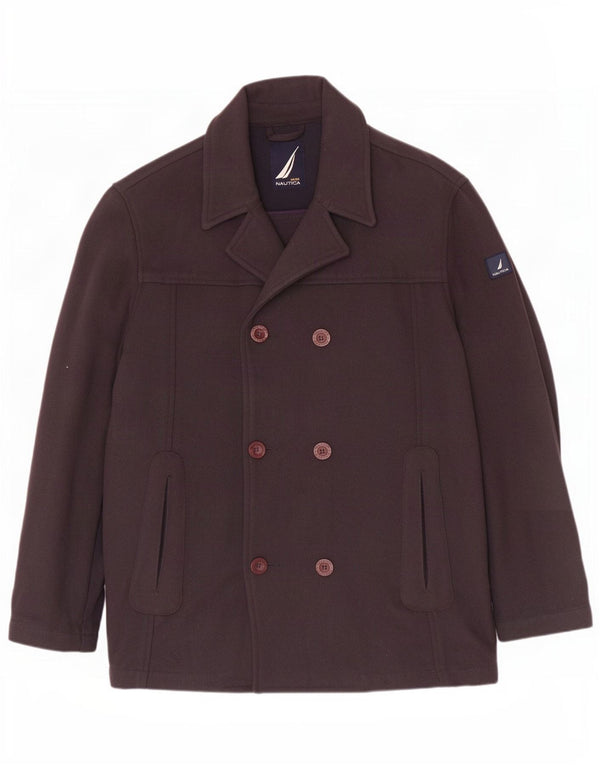 Nautica Mens Pea Coat UK 40 Large Navy Blue Polyamide