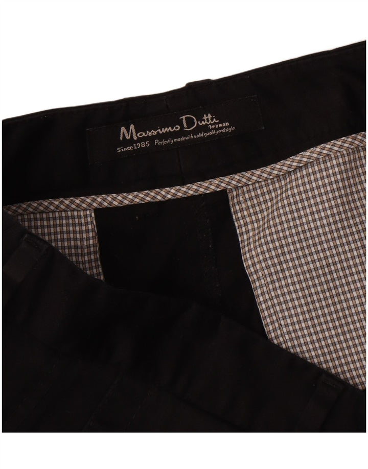 Massimo Dutti Womens Bootcut Chino Trousers W34 L32 Black Cotton