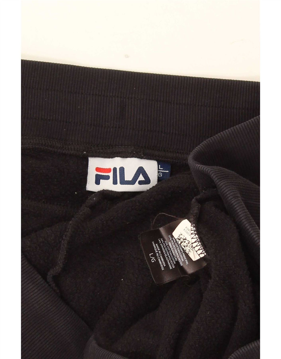 Fila Mens Tracksuit Trousers Joggers Large Black Cotton