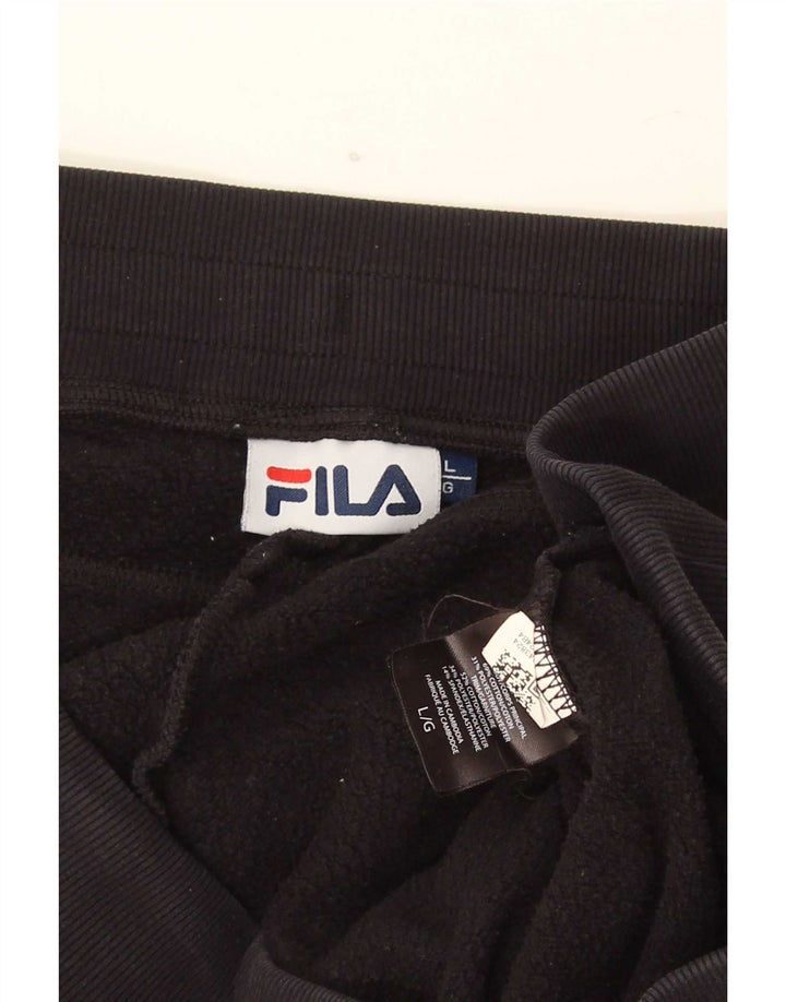 Fila Mens Tracksuit Trousers Joggers Large Black Cotton