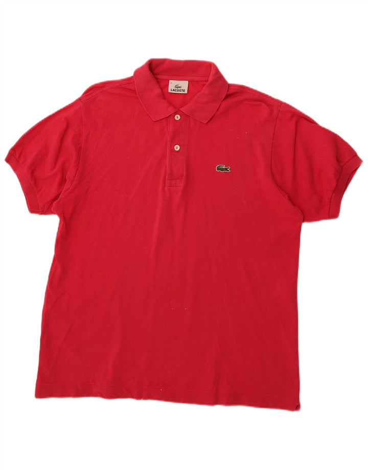 LACOSTE Mens Polo Shirt Size 4 Medium Pink Cotton