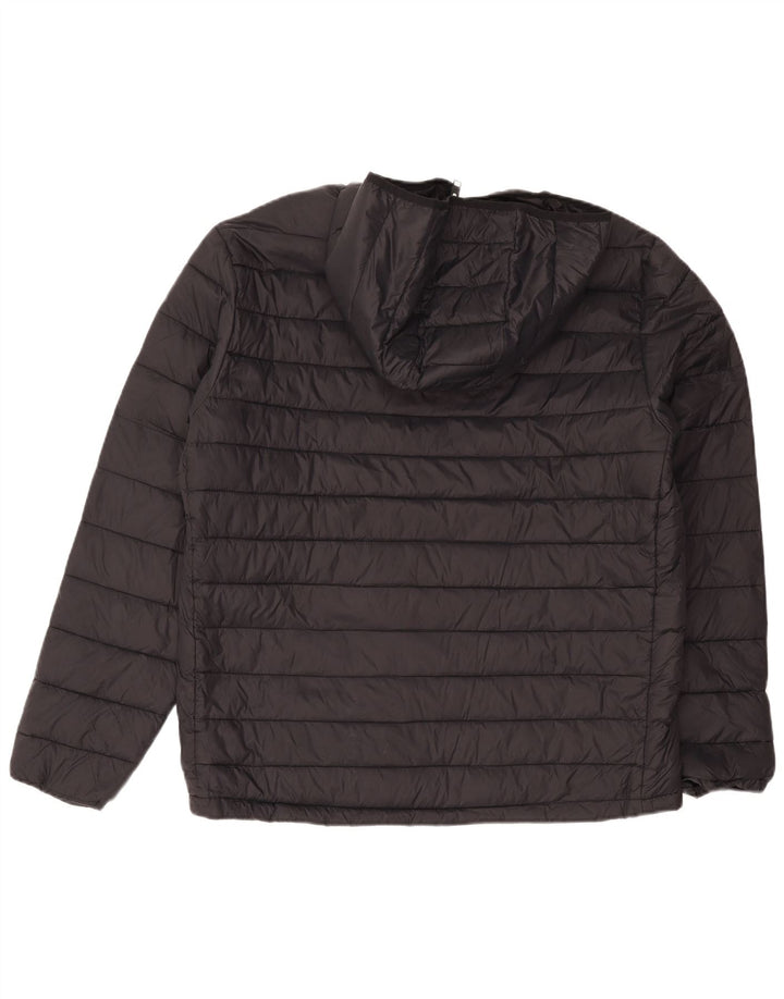 Jack & Jones Mens Hooded Padded Jacket UK 42 XL Black