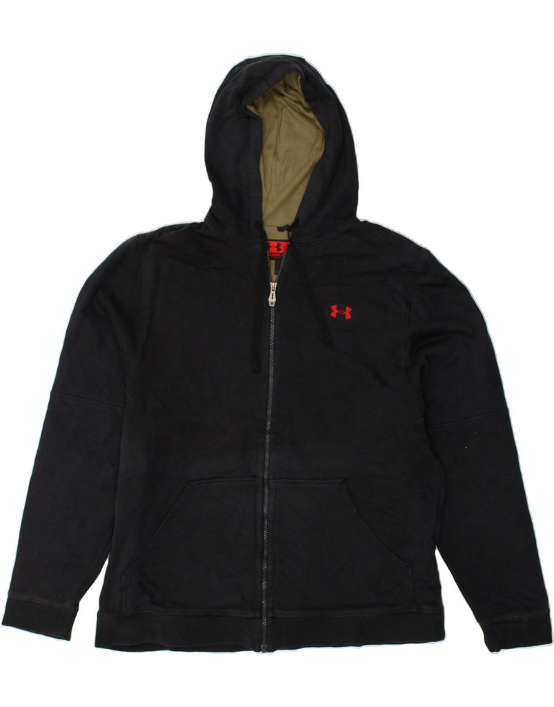 UNDER ARMOUR Mens Zip Hoodie Sweater Large Black Cotton | Vintage Under Armour | Thrift | Second-Hand Under Armour | Used Clothing | Messina Hembry 