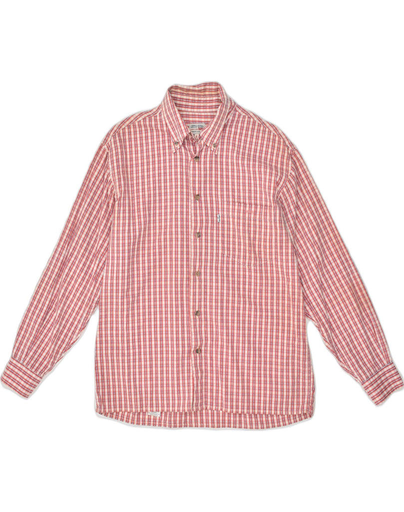 LEVI'S Mens Shirt Small Pink Check Cotton | Vintage Levi's | Thrift | Second-Hand Levi's | Used Clothing | Messina Hembry 