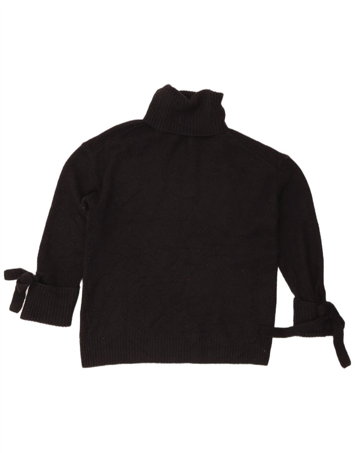 Zara Womens Oversized Roll Neck Jumper Sweater UK 14 Medium Black Acrylic