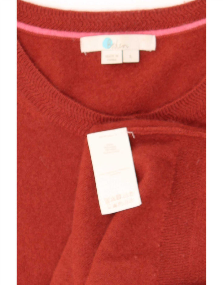 Boden Womens Cardigan Sweater UK 10 Small Red Cashmere