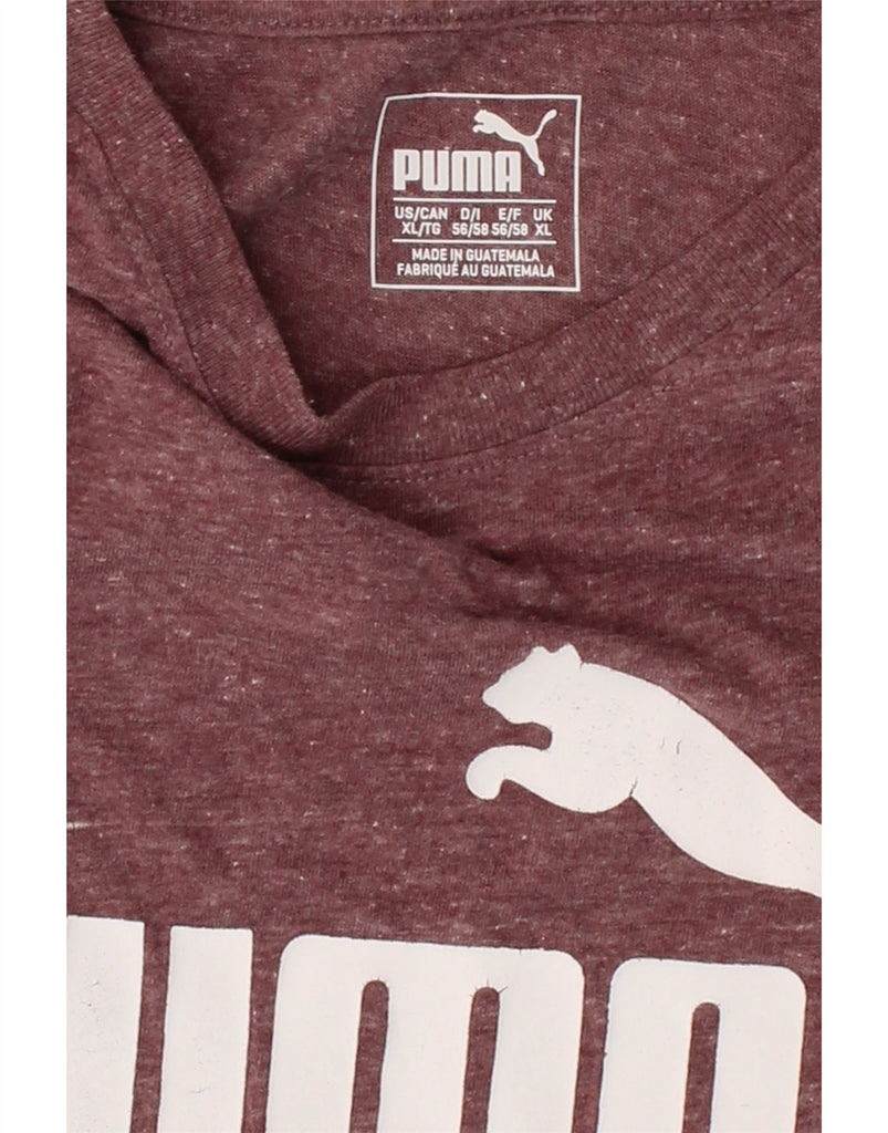 PUMA Mens Graphic T-Shirt Top XL Burgundy Cotton Vintage Puma and Second-Hand Puma from Messina Hembry 
