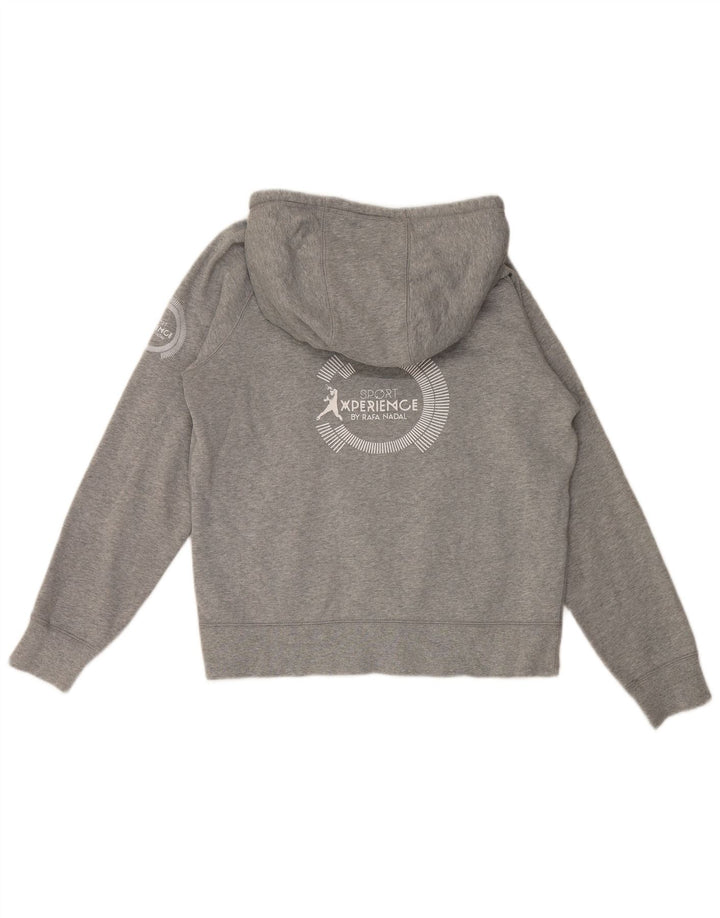 Nike Mens Graphic Hoodie Jumper Medium Grey Flecked Cotton
