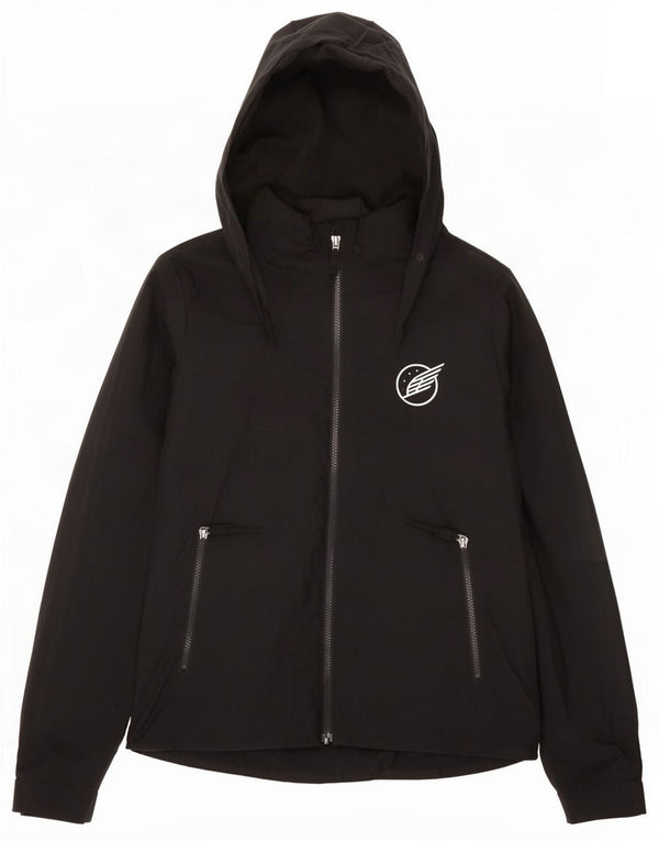 Reebok Womens Hooded Windbreaker Jacket UK 12/14 Medium Black Nylon