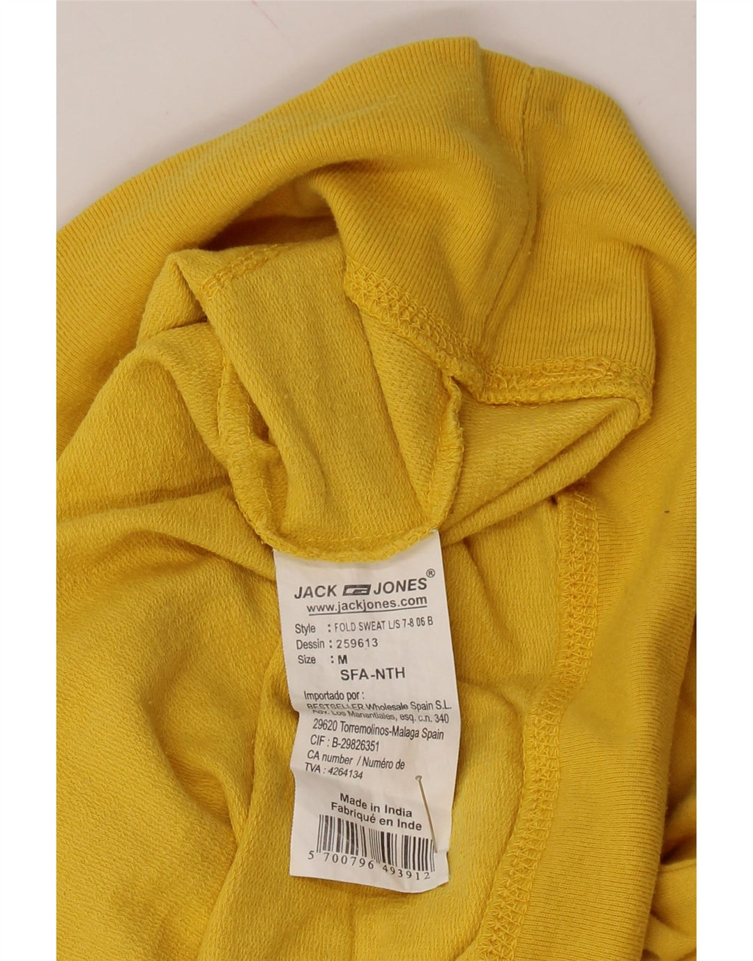 JACK & JONES Mens Graphic Hoodie Jumper Medium Yellow Cotton Vintage Jack & Jones and Second-Hand Jack & Jones from Messina Hembry 