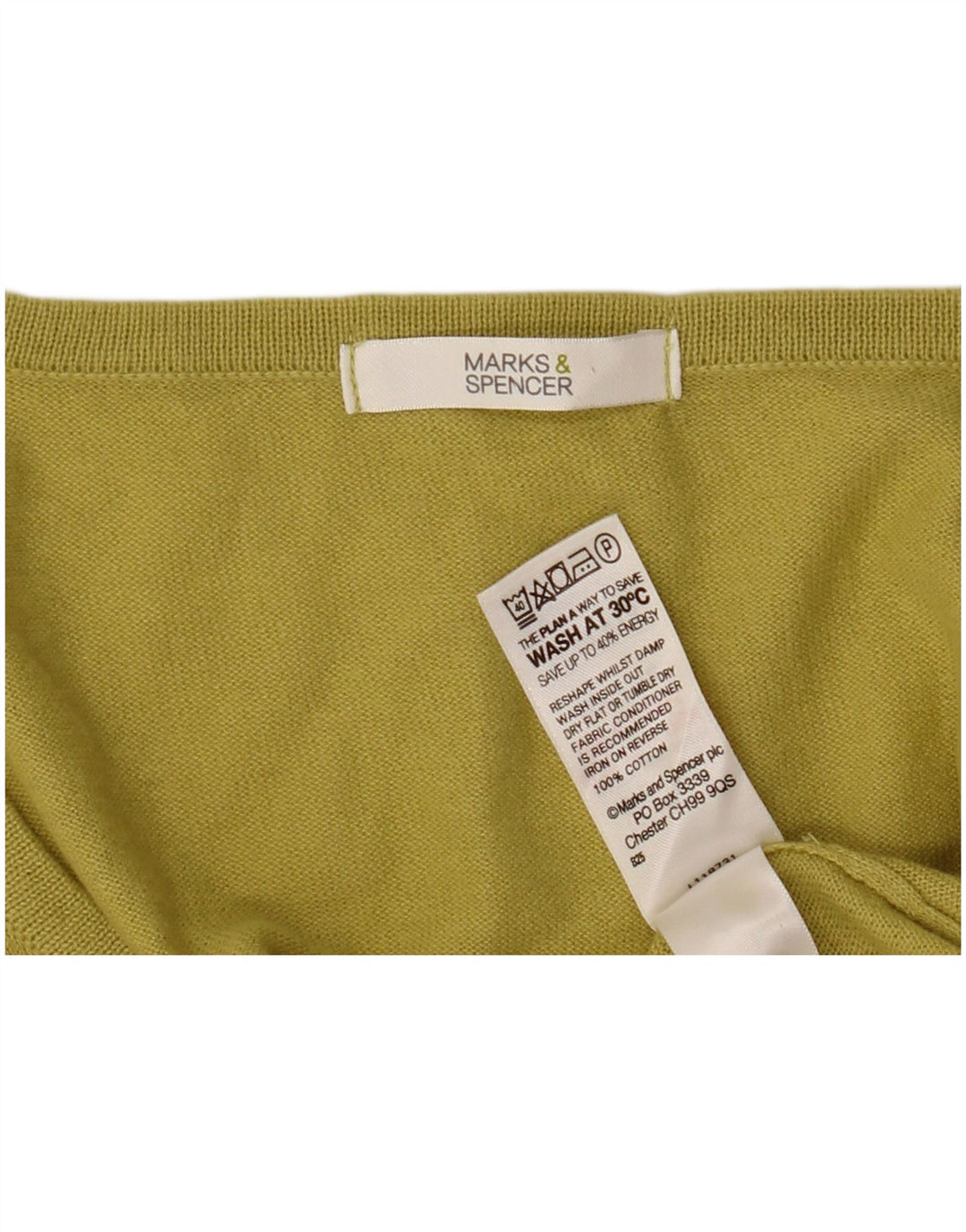 Marks & Spencer Womens Short Sleeve Cardigan Sweater UK 14 Medium Yellow
