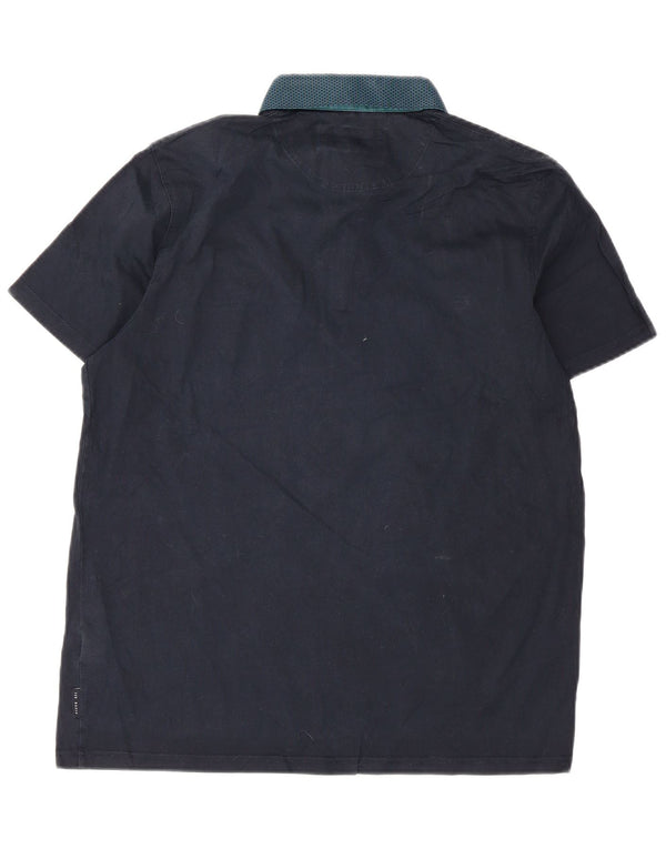 Ted Baker Mens Polo Shirt Size 4 Large Navy Blue Cotton