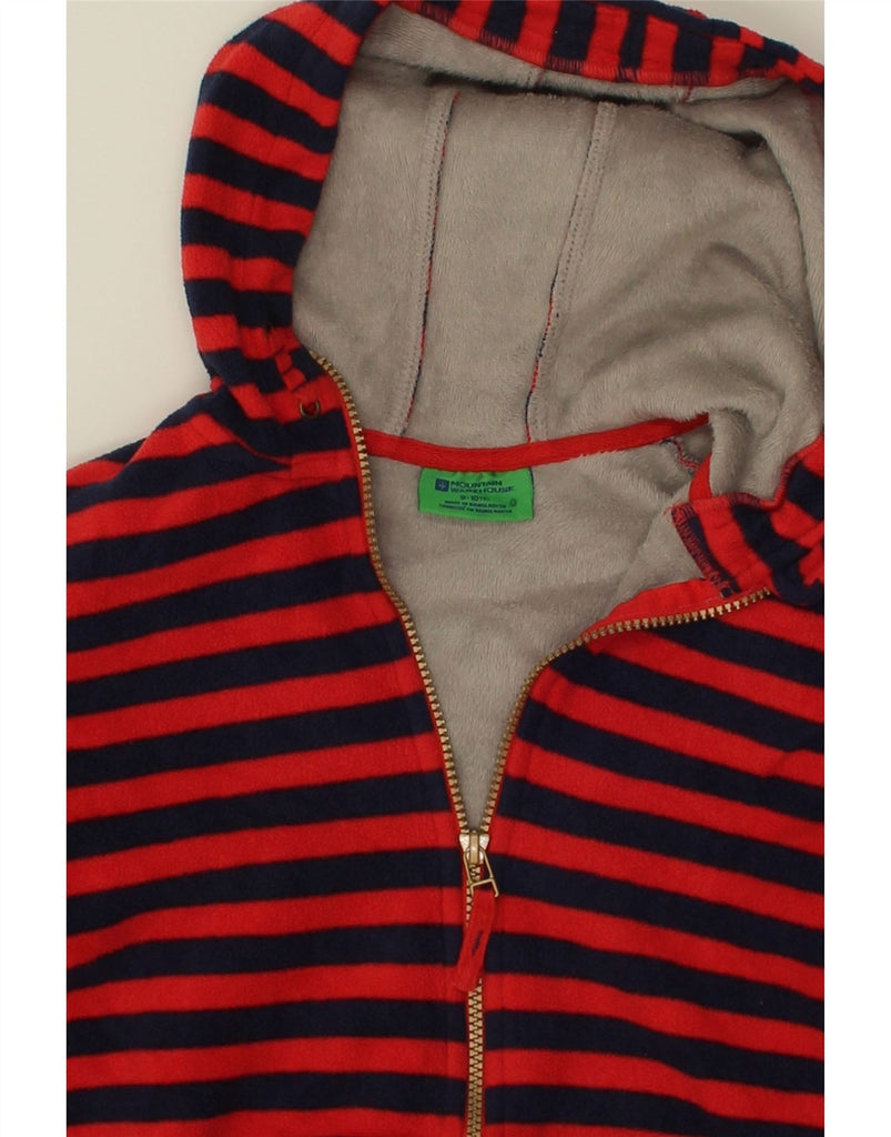MOUNTAIN WAREHOUSE Boys Hooded Fleece Jacket 9-10 Years Red Striped Vintage Mountain Warehouse and Second-Hand Mountain Warehouse from Messina Hembry 