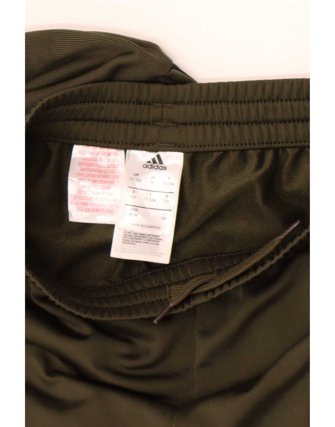 Adidas Boys Tracksuit Trousers 11-12 Years Khaki Polyester