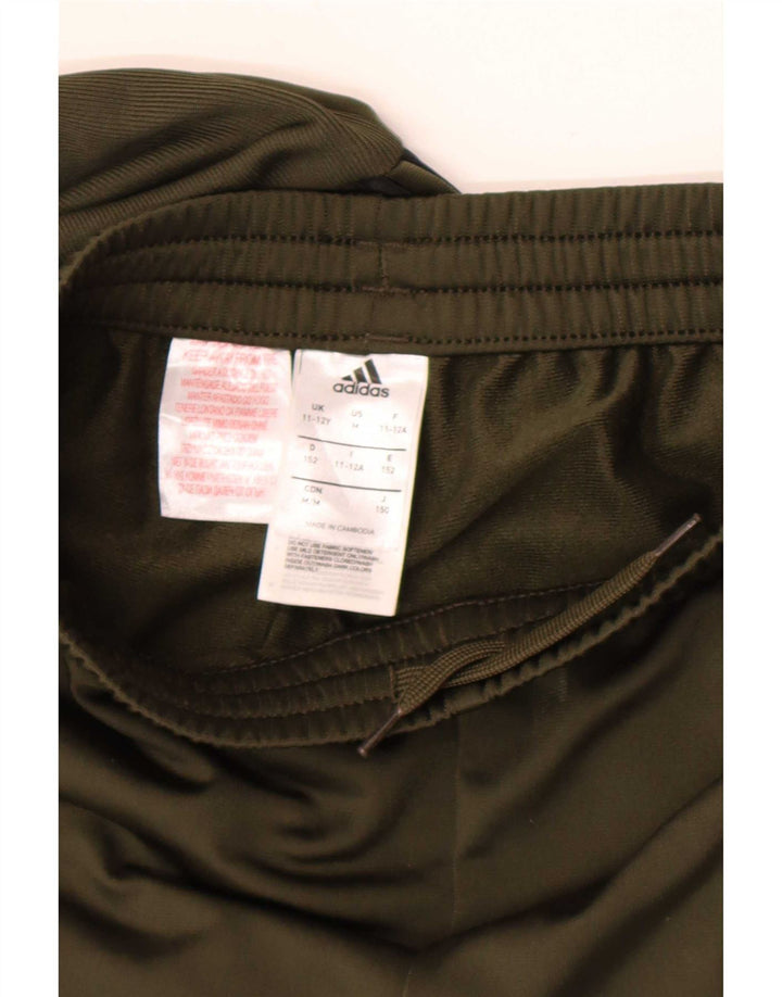 Adidas Boys Tracksuit Trousers 11-12 Years Khaki Polyester
