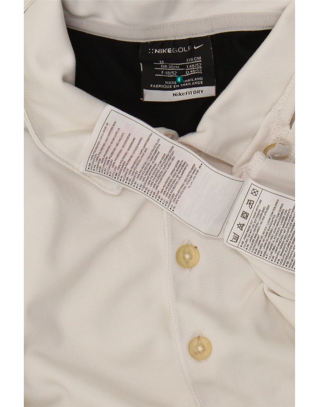 Nike Mens Polo Shirt UK 38/41 Medium White Colourblock Polyester