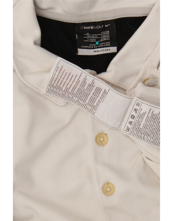 Nike Mens Polo Shirt UK 38/41 Medium White Colourblock Polyester