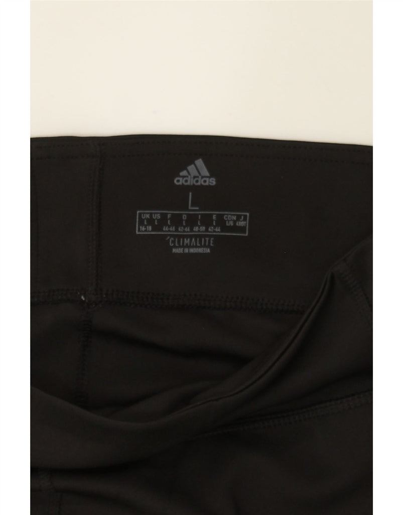 ADIDAS Womens Capri Leggings UK 16/18 Large  Black Colourblock Polyester Vintage Adidas and Second-Hand Adidas from Messina Hembry 