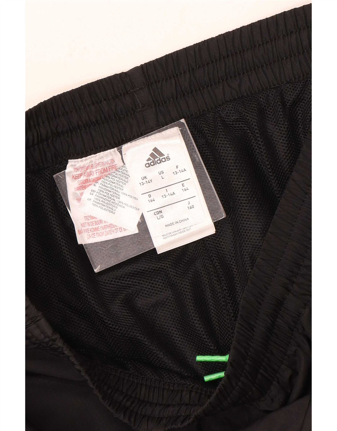 Adidas Boys Tracksuit Trousers Joggers 13-14 Years Black Polyester