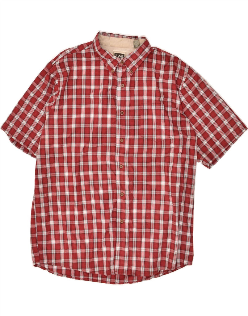 LEE Mens Short Sleeve Shirt Large Red Check Cotton | Vintage Lee | Thrift | Second-Hand Lee | Used Clothing | Messina Hembry 