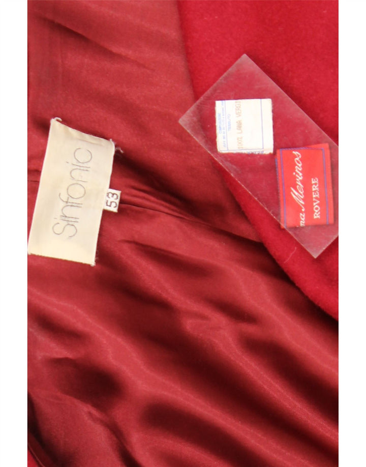 Vintage Womens Oversized Overcoat IT 53 2XL Red Wool