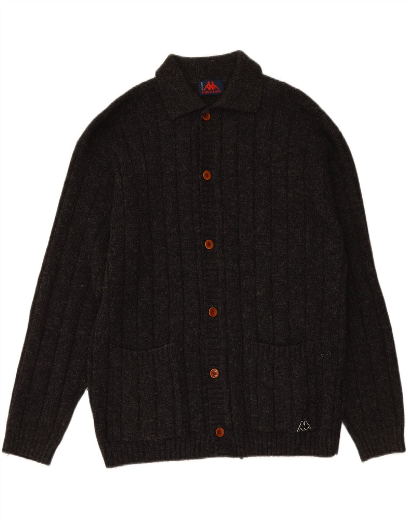 KAPPA Mens Cardigan Sweater XL Grey Wool Vintage Kappa and Second-Hand Kappa from Messina Hembry 