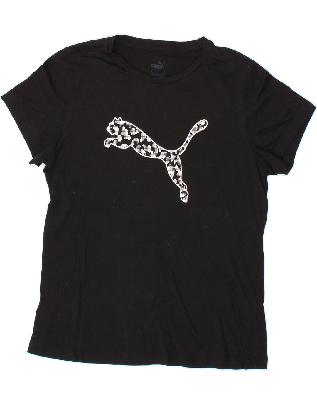 PUMA Womens Graphic T-Shirt Top UK 12 Medium Black Cotton Vintage Puma and Second-Hand Puma from Messina Hembry 