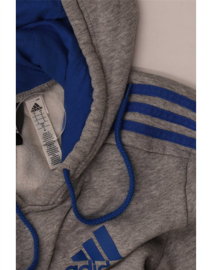 Adidas Mens Hoodie Jumper Small Grey Flecked Cotton