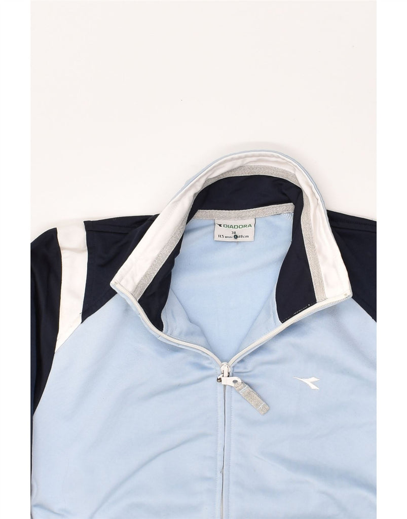 DIADORA Boys Tracksuit Top Jacket 11-12 Years Blue Colourblock | Vintage Diadora | Thrift | Second-Hand Diadora | Used Clothing | Messina Hembry 