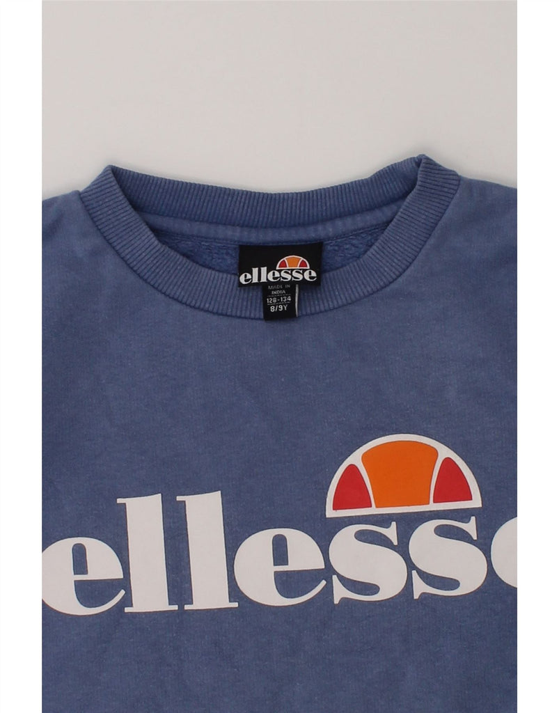 ELLESSE Girls Graphic Sweatshirt Jumper Dress 8-9 Years Blue Cotton | Vintage Ellesse | Thrift | Second-Hand Ellesse | Used Clothing | Messina Hembry 