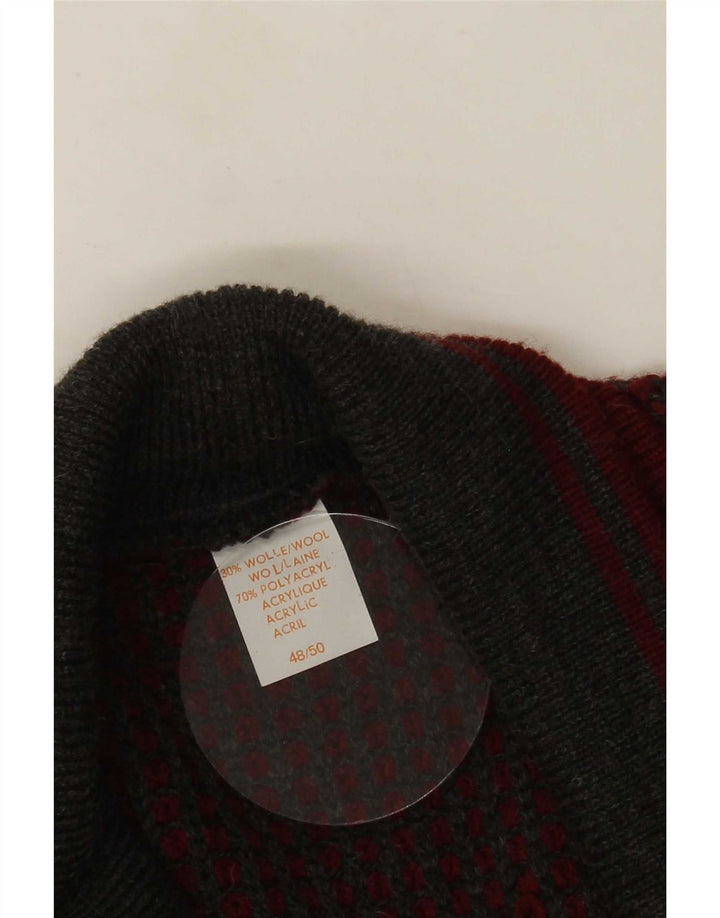 Vintage Mens Cardigan Sweater IT 48/50 Medium Burgundy Wool