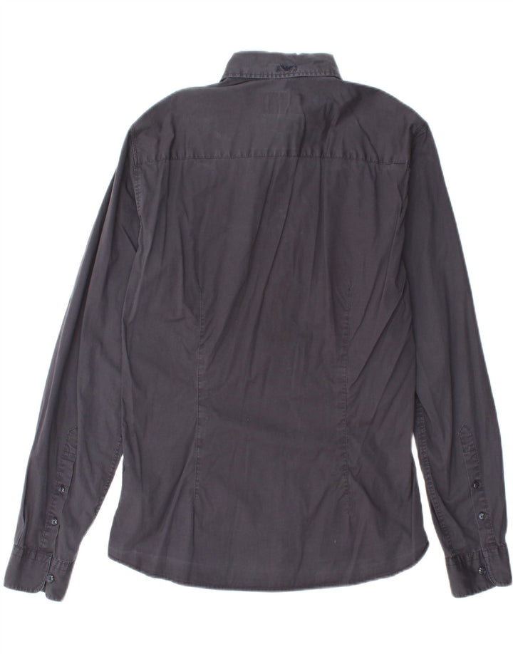 ARMANI JEANS Mens Shirt Medium Navy Blue Cotton