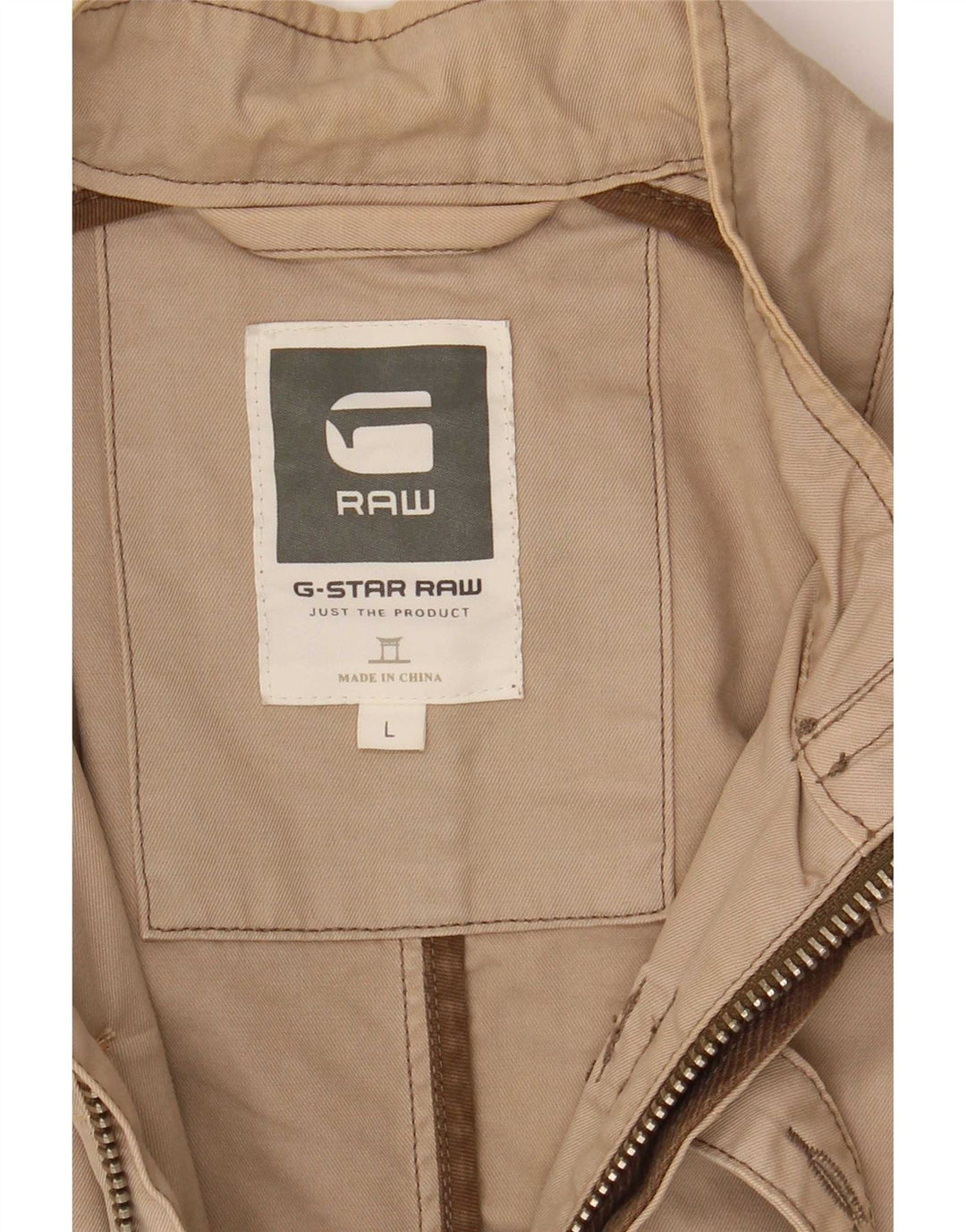 G-Star Mens Bomber Jacket UK 40 Large Beige Cotton