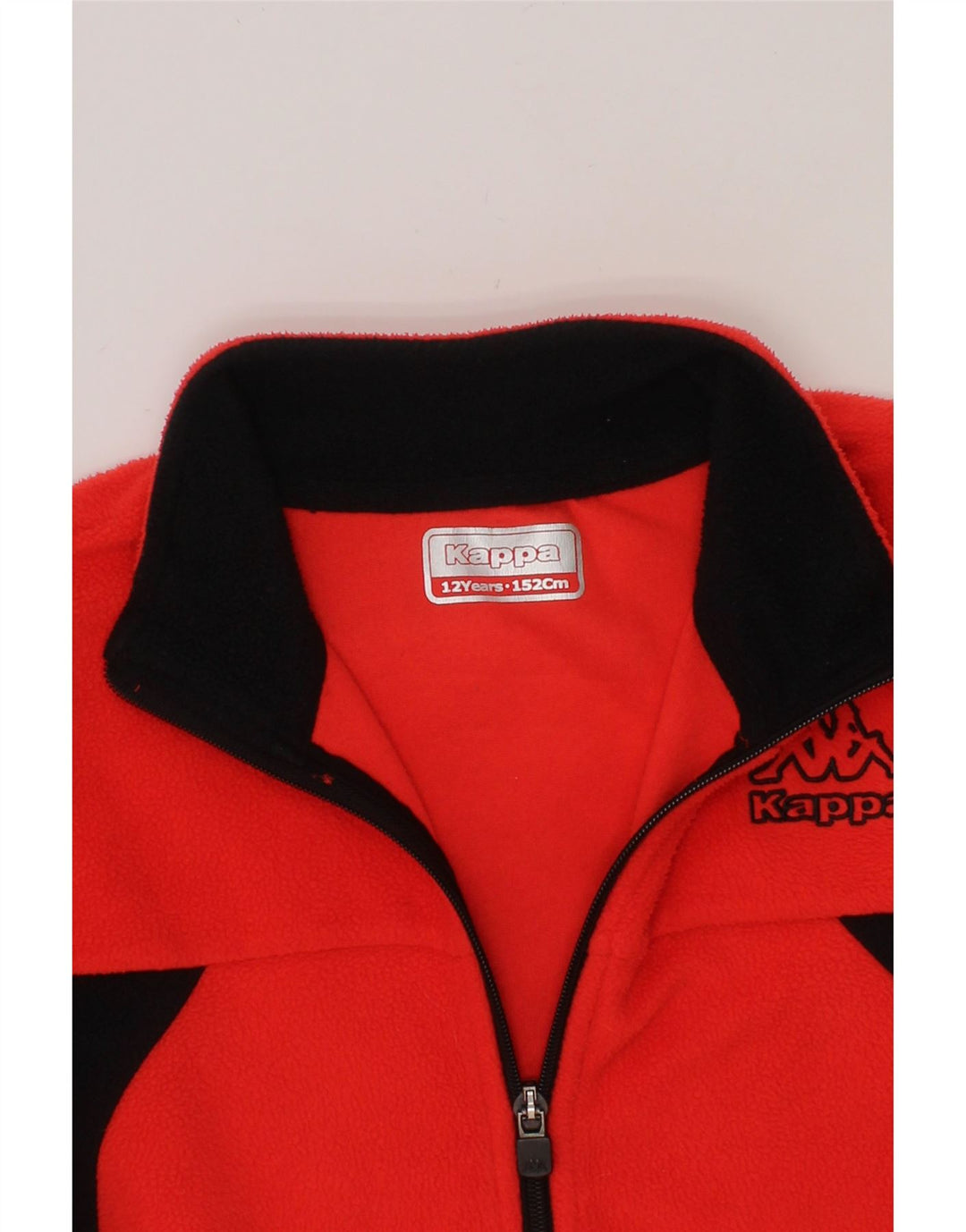 KAPPA Boys Fleece Jacket 11-12 Years Red Colourblock Vintage Kappa and Second-Hand Kappa from Messina Hembry 