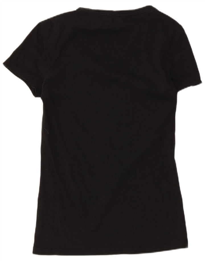 Guess Womens Graphic T-Shirt Top UK 8 Small Black