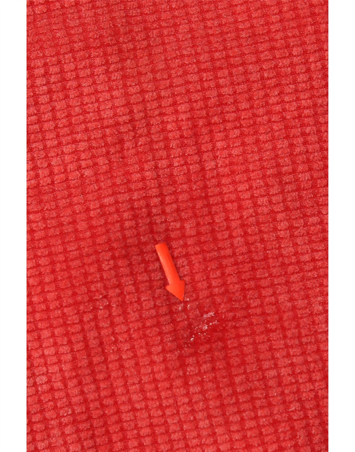 Weird Fish Mens Zip Neck Fleece Jumper 2XL Red Polyester