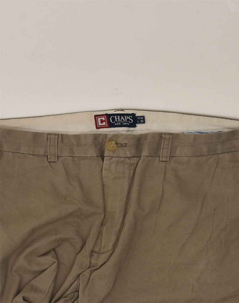 CHAPS Mens Straight Chino Trousers W34 26  Brown Cotton | Vintage Chaps | Thrift | Second-Hand Chaps | Used Clothing | Messina Hembry 