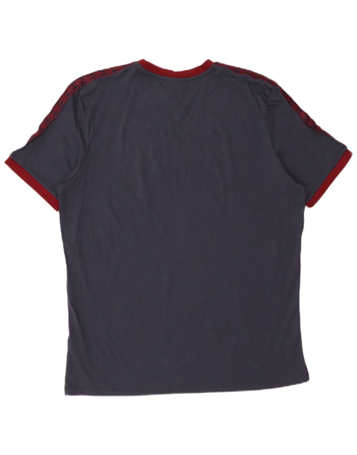 Umbro Mens T-Shirt Top XL Navy Blue Cotton